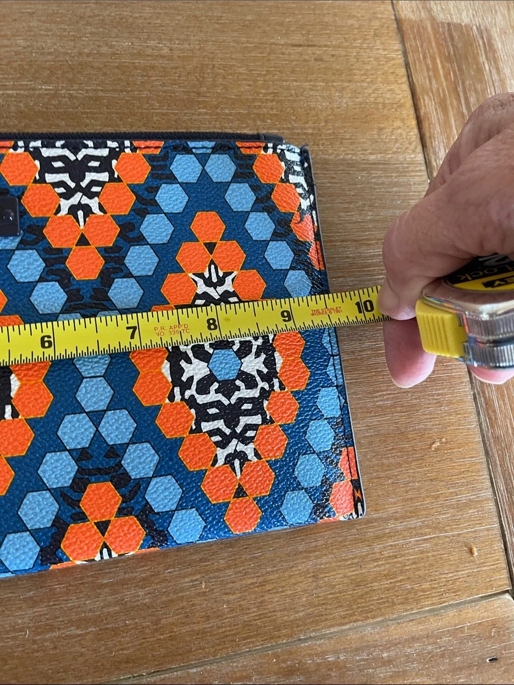 Vera Bradley Blue and Orange Geometric Wristlet Clutch
